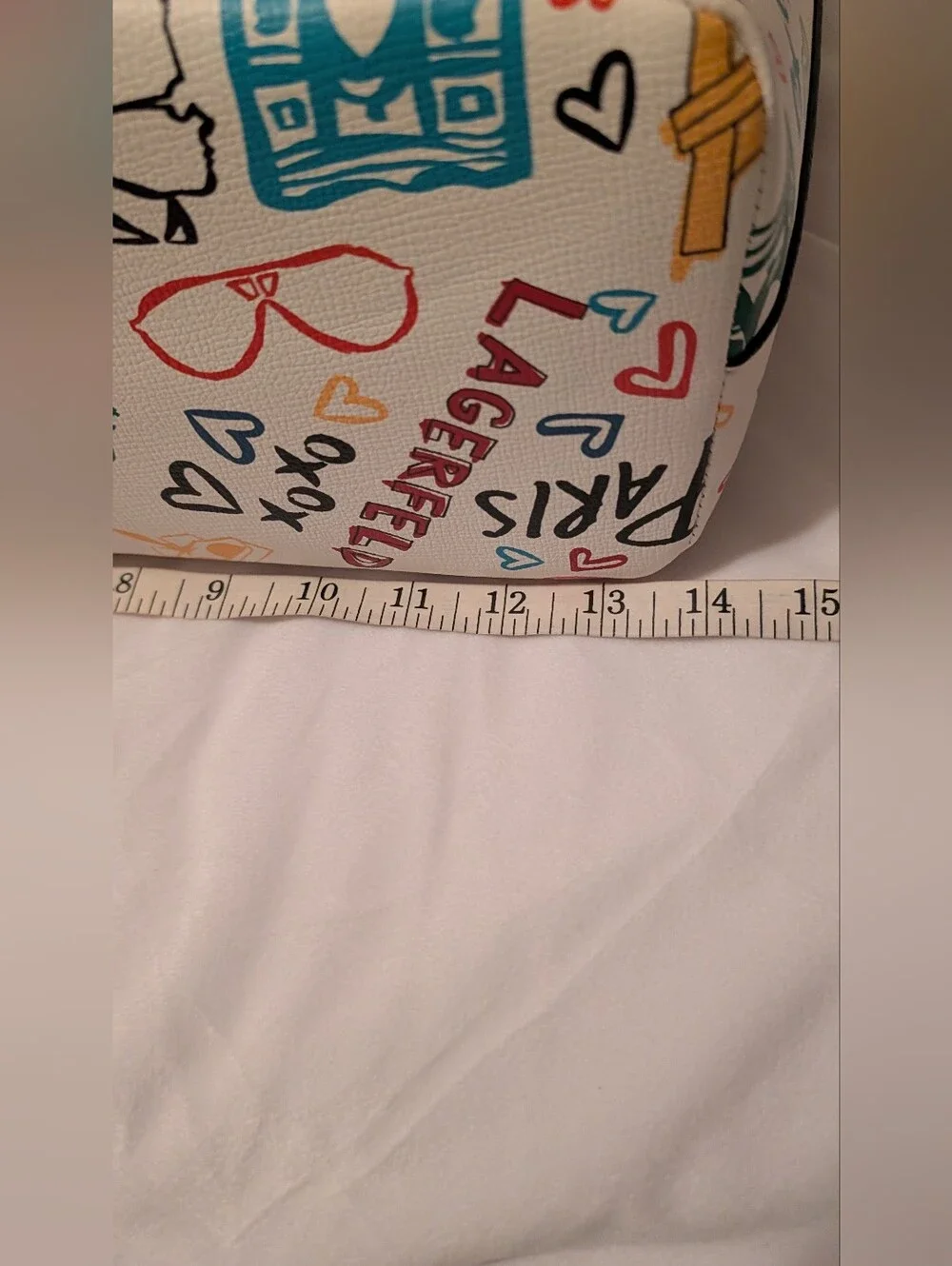 Karl Lagerfeld Paris Adele Tote Bag Graffiti Print White Multi NWT Missing Charm